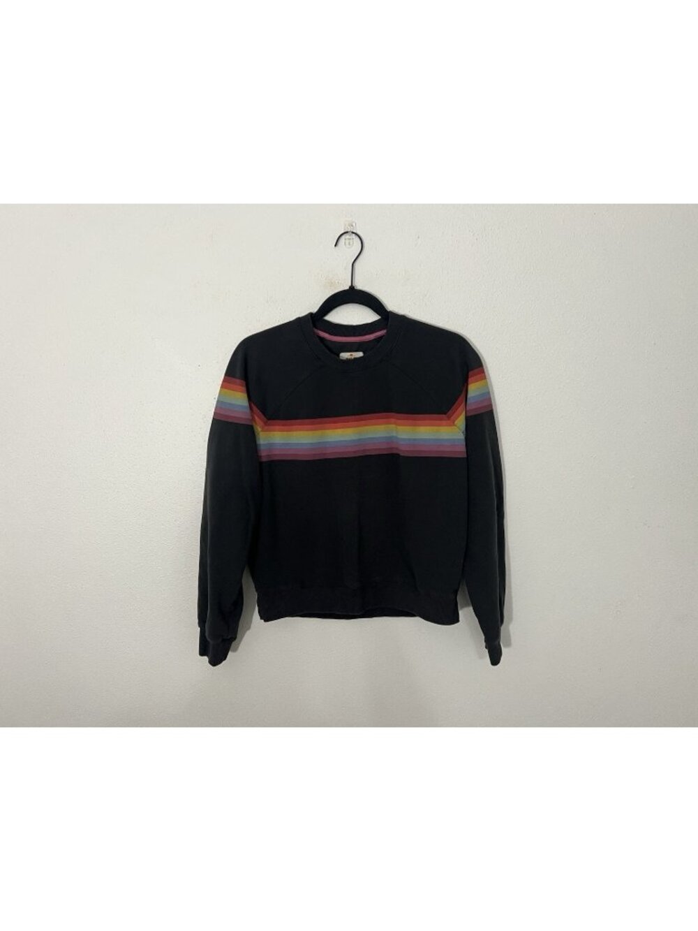 Marine Layer Anytime Rainbow Striped Sweatshirt Size Medium